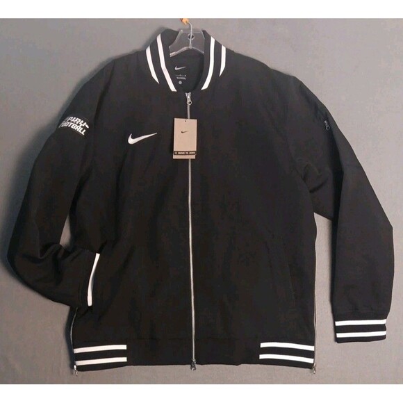 Nike Varsity LettermansPlay Football Bomber JacketSize XLBlack-NWT- $155